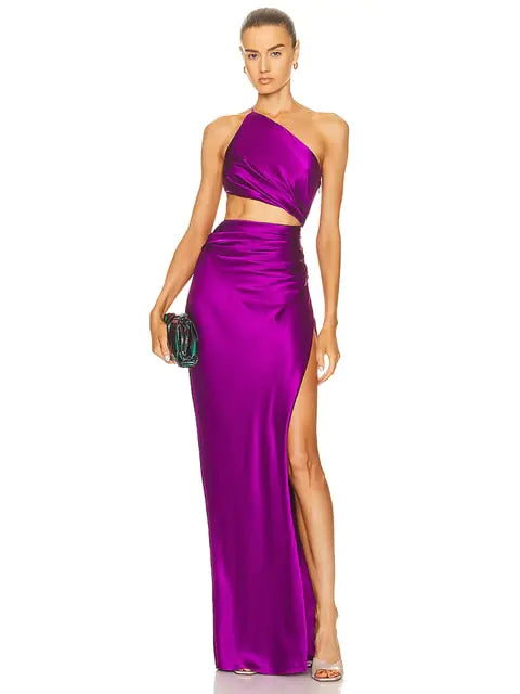 One Shoulder Hollow Dress - One Shoulder Waist Hollow Design - Store 48