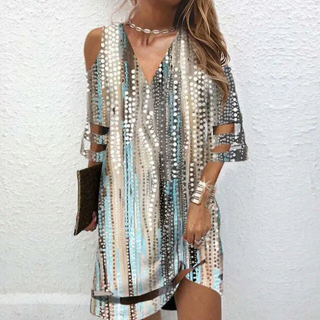 V Neck Tie Dye Dress - Summer Fashion Essential