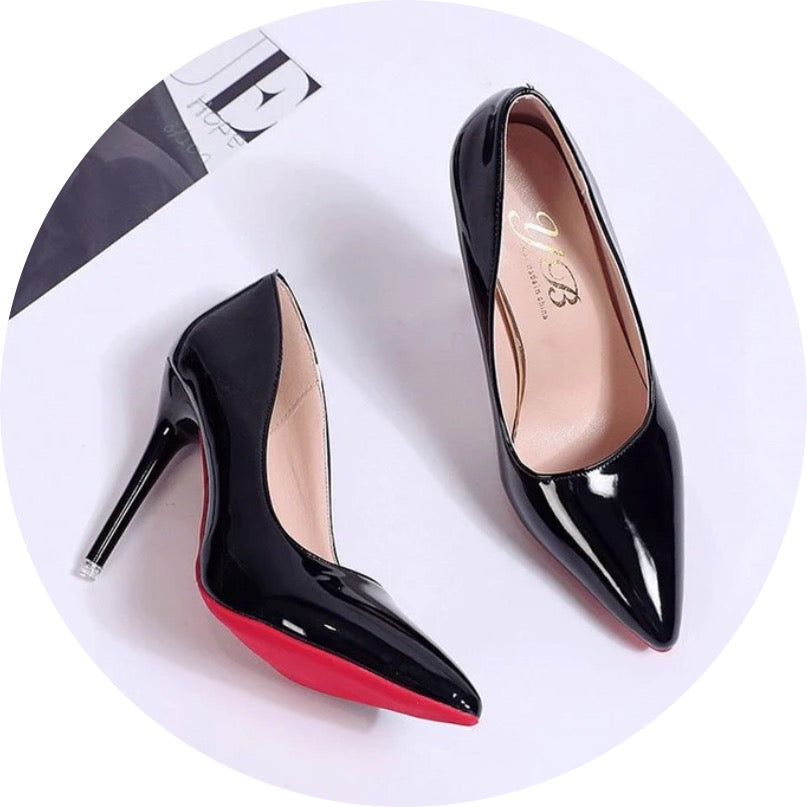 Women's Stiletto High Heels Red Bottom, Sexy Pointed Toe Super High Heel Solid Colour
