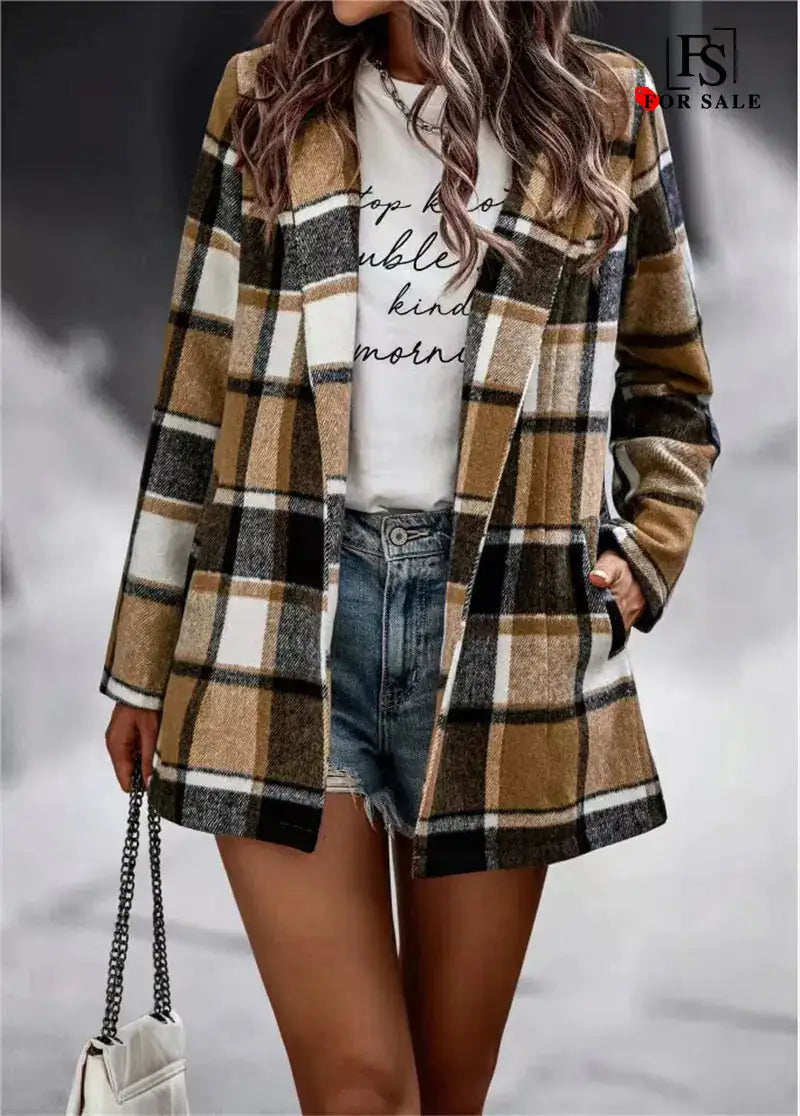 Checkered Coat for Women - Stylish and Trendy Outerwear