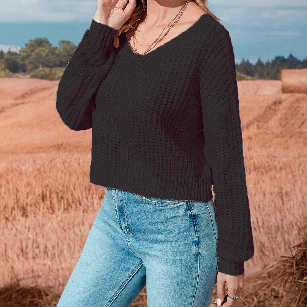Mesh Knitted Sweater for Women - See-through Knitted Shoulder Bottoming Shirt