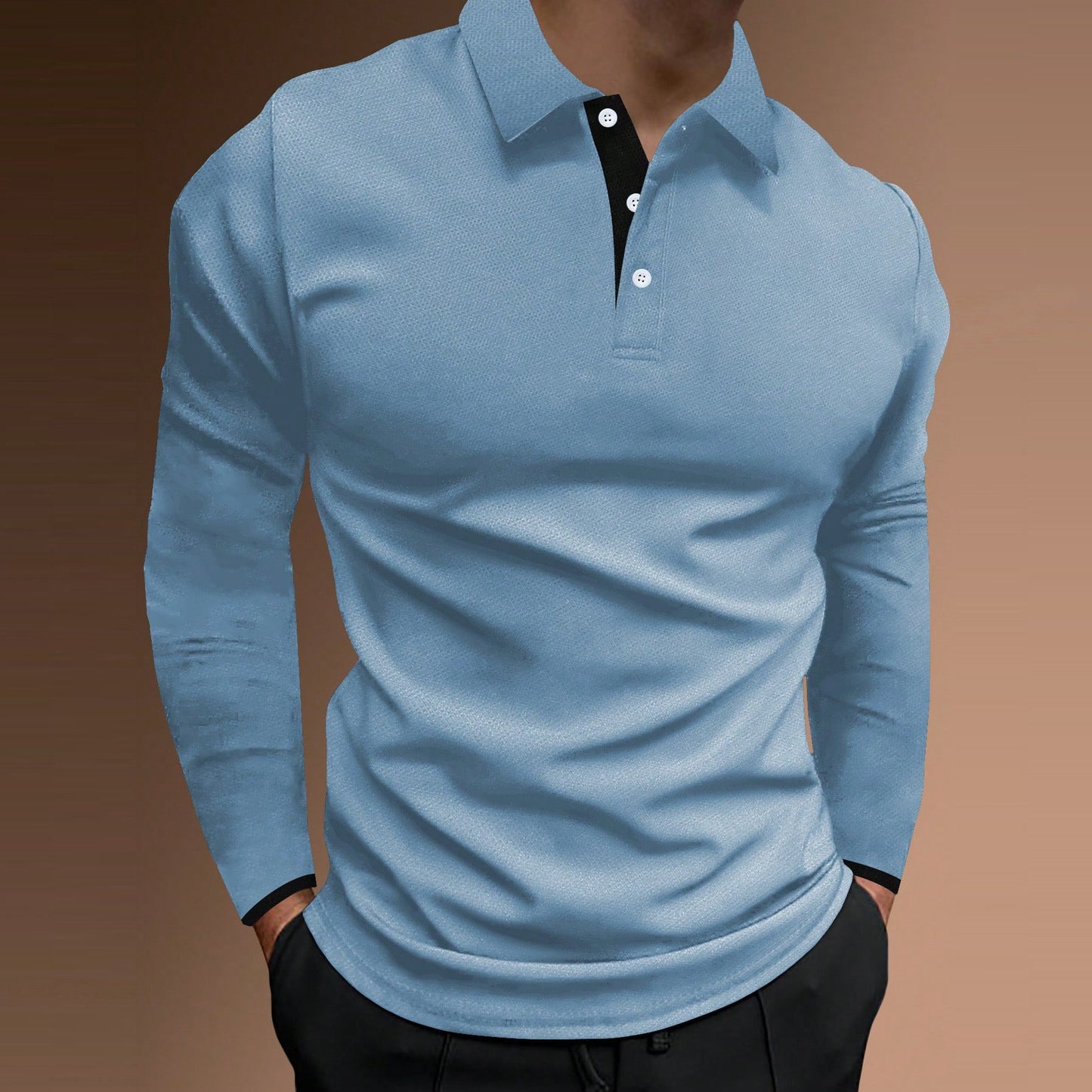 Sports Fitness Long Sleeve Shirt Stand Collar Stretch Vertical Bar Design