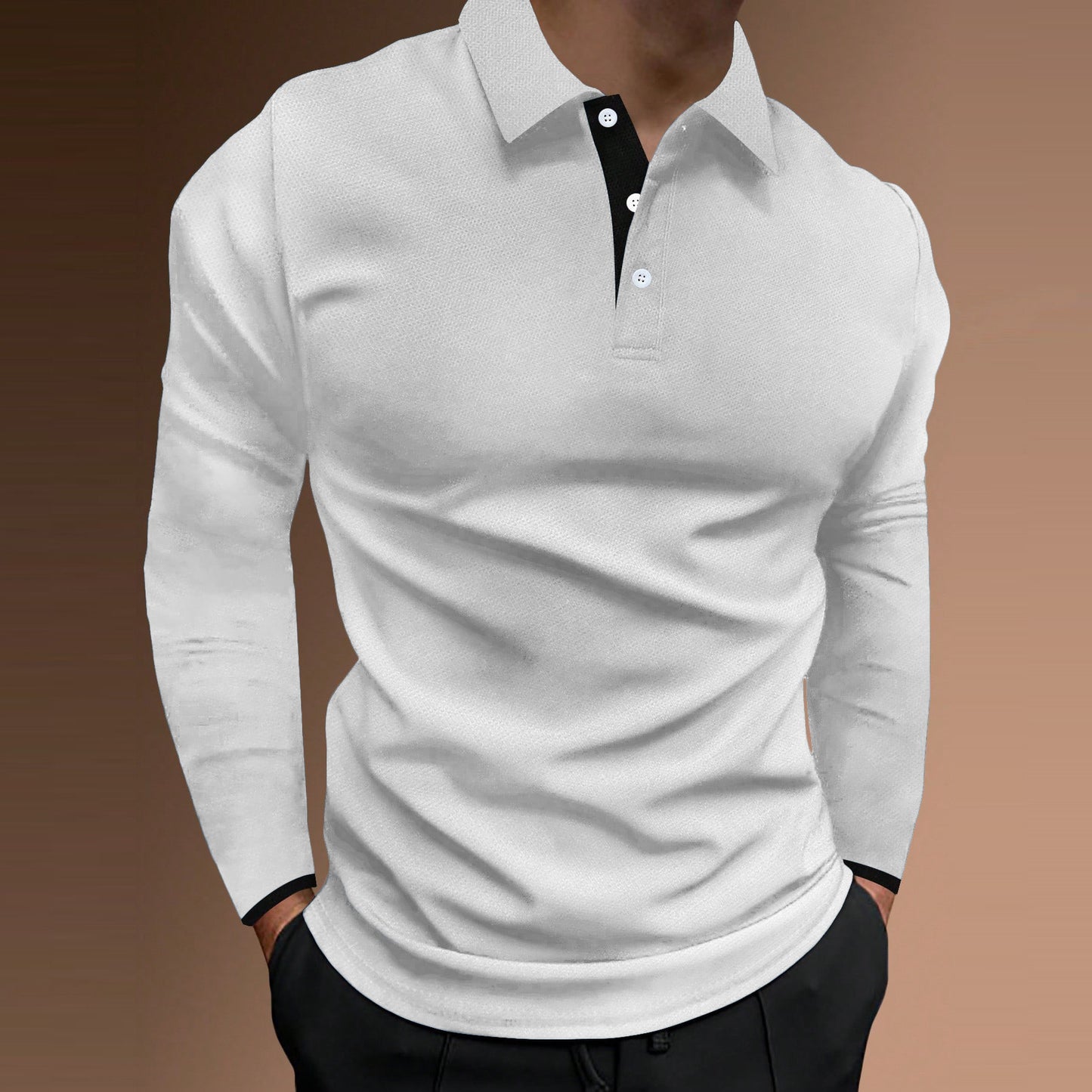 Sports Fitness Long Sleeve Shirt Stand Collar Stretch Vertical Bar Design