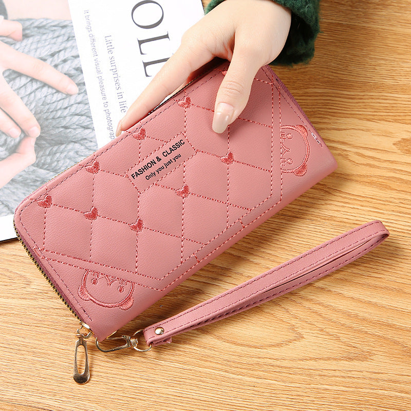 Women's Long Zipper Wallet - Fashionable Single Zipper Design