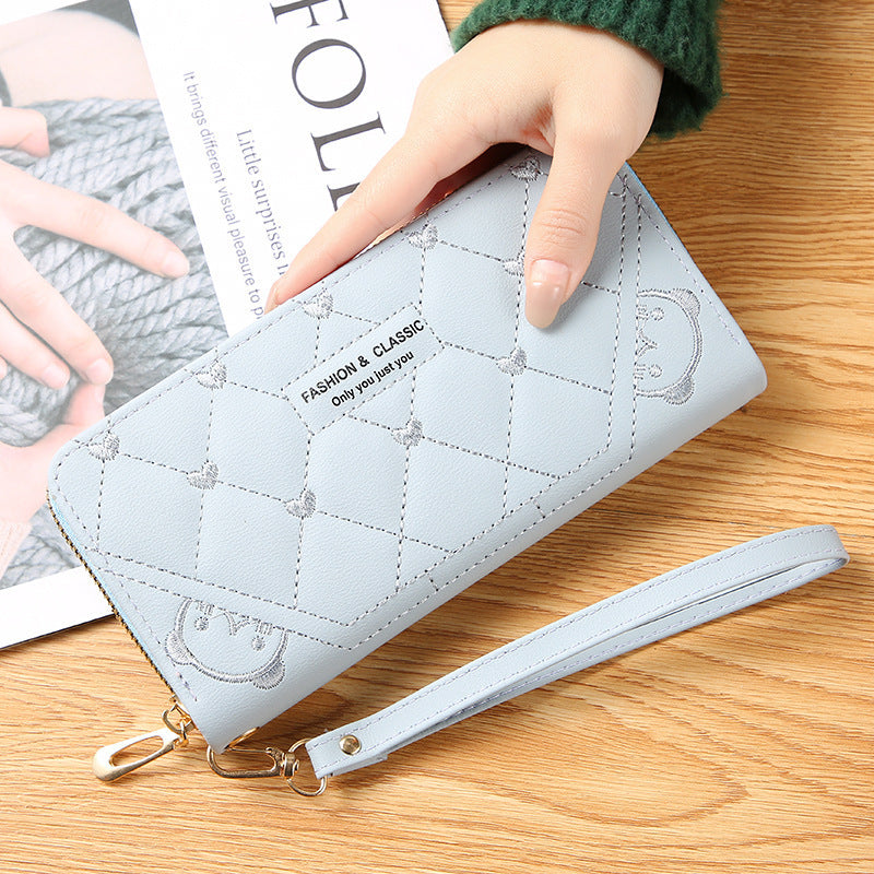 Women's Long Zipper Wallet - Fashionable Single Zipper Design