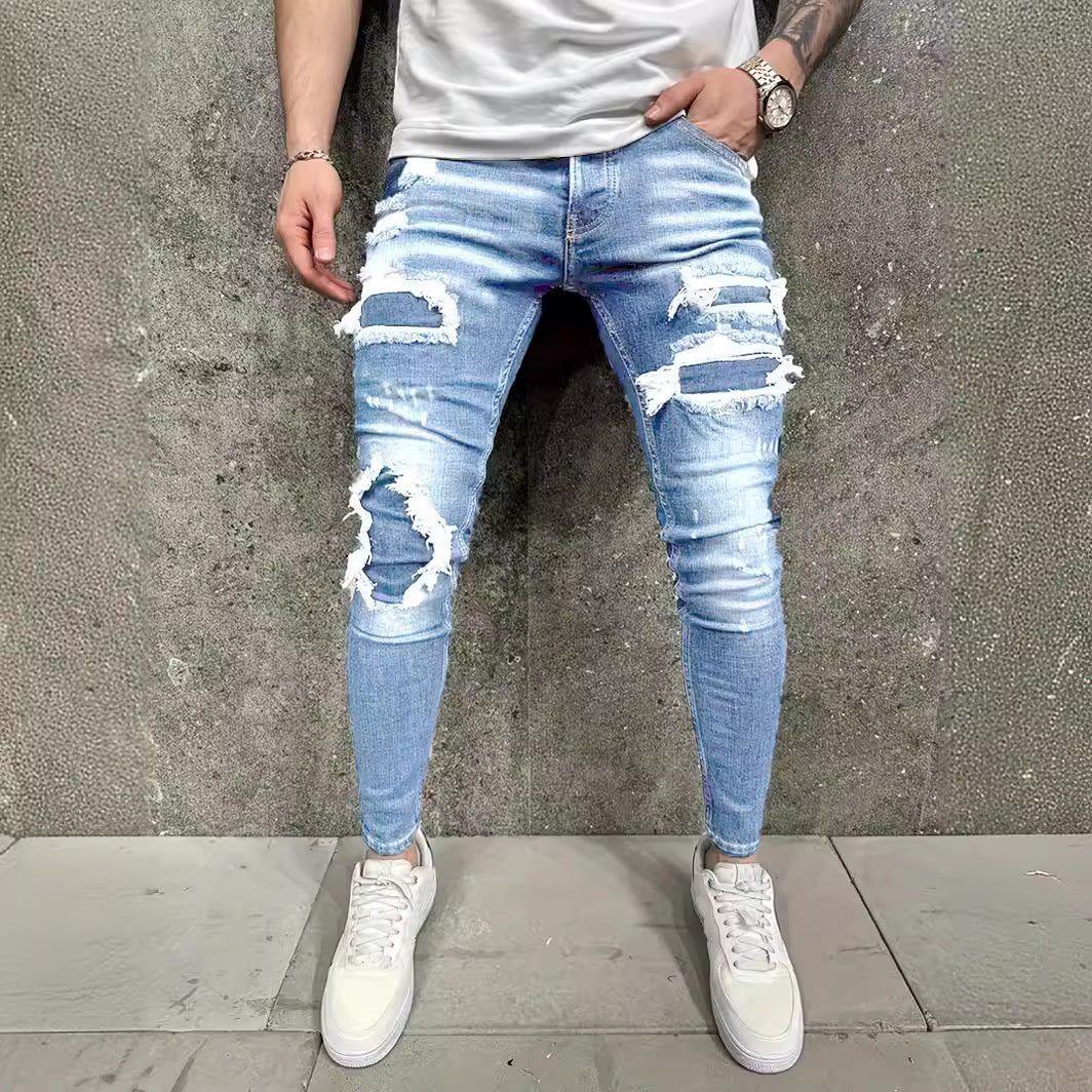 Worn-out Men's Jeans for Trendy Casual Style