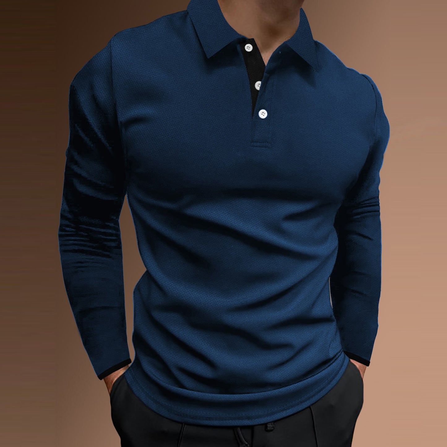 Sports Fitness Long Sleeve Shirt Stand Collar Stretch Vertical Bar Design
