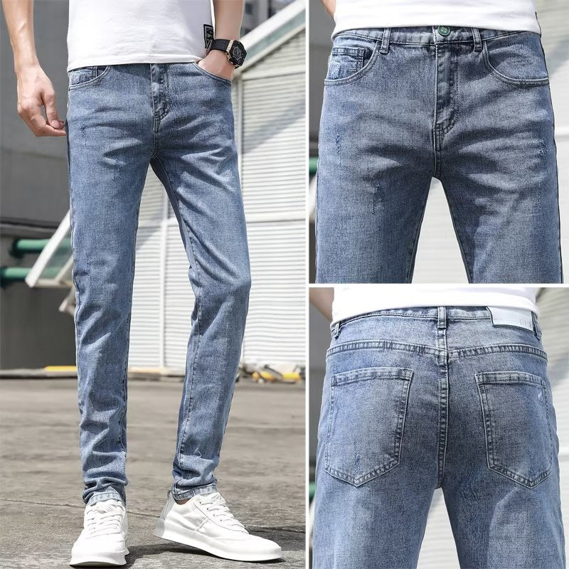 Light-colored Stretch Jeans for Men - Comfortable Fit
