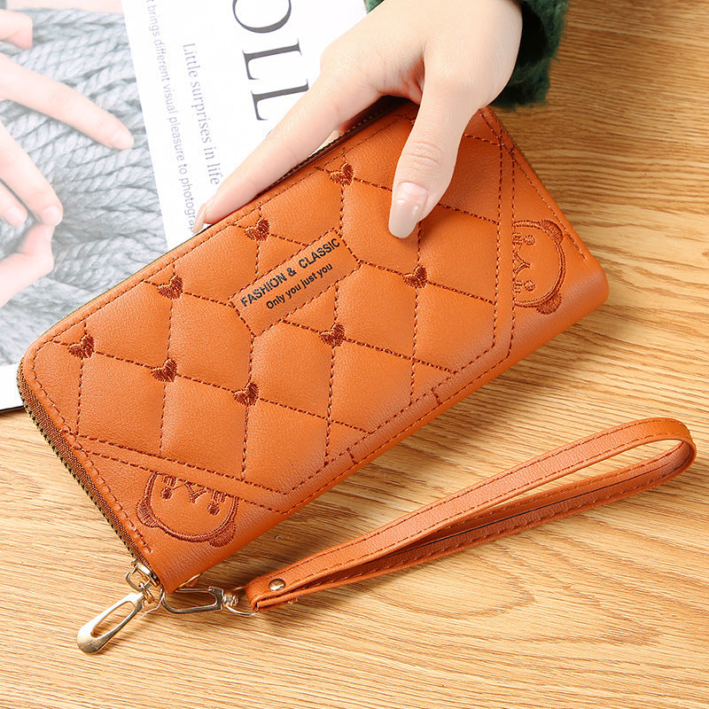 Women's Long Zipper Wallet - Fashionable Single Zipper Design