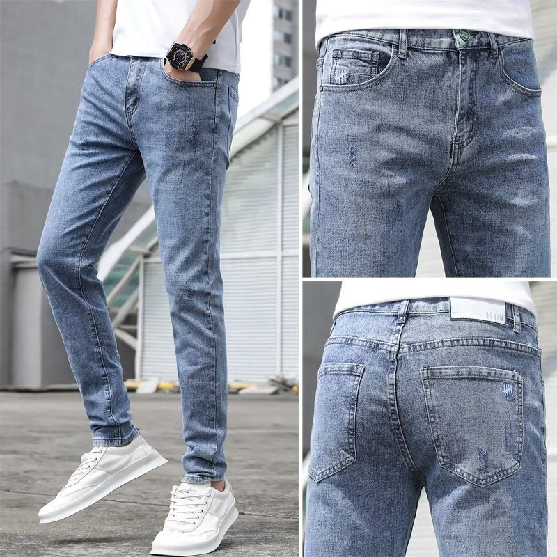 Light-colored Stretch Jeans for Men - Comfortable Fit