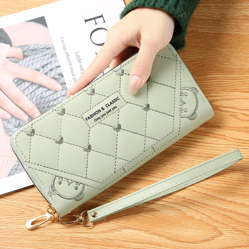 Women's Long Zipper Wallet - Fashionable Single Zipper Design