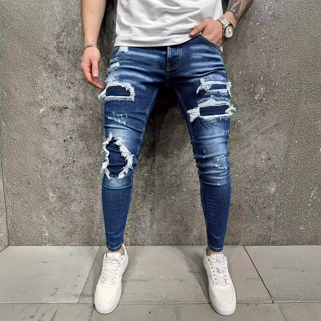 Worn-out Men's Jeans for Trendy Casual Style