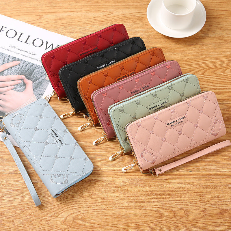 Women's Long Zipper Wallet - Fashionable Single Zipper Design