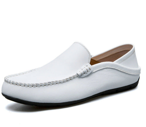 Genuine Leather Men's Shoes - Casual Cowhide British Soft Bottom Footwear