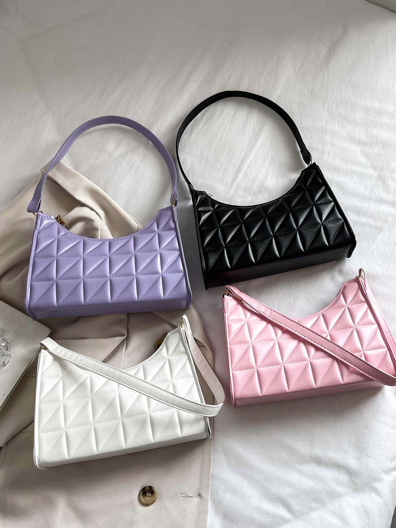 Rhombus Women's Shoulder Bag - Classic Style All-Matching Handbag