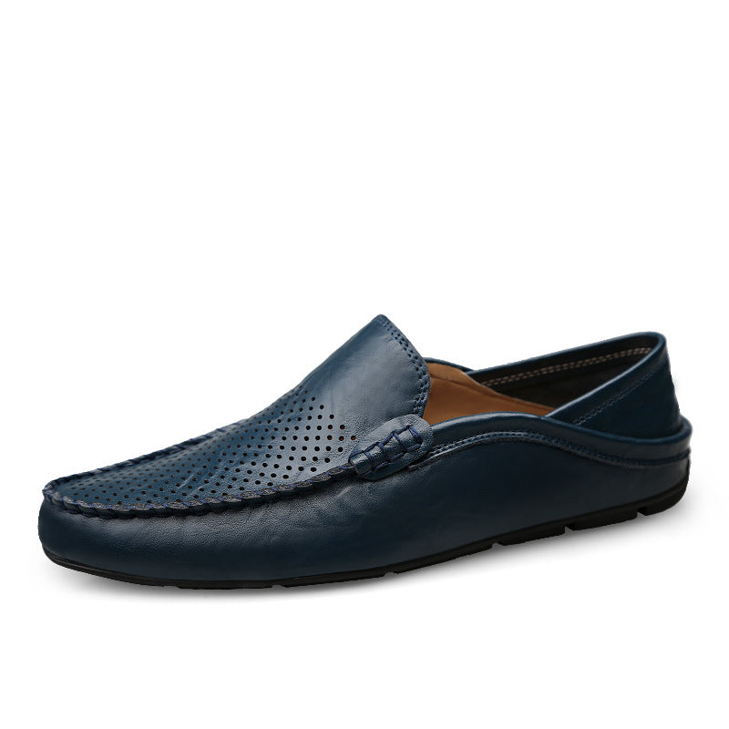 Genuine Leather Men's Shoes - Casual Cowhide British Soft Bottom Footwear