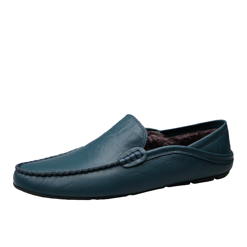 Genuine Leather Men's Shoes - Casual Cowhide British Soft Bottom Footwear