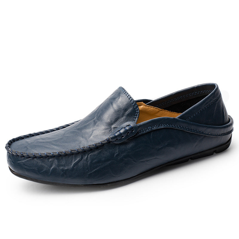 Genuine Leather Men's Shoes - Casual Cowhide British Soft Bottom Footwear