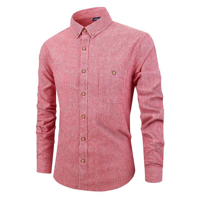 Men's Slim Fit Striped Shirt - Stylish Long Sleeved Design