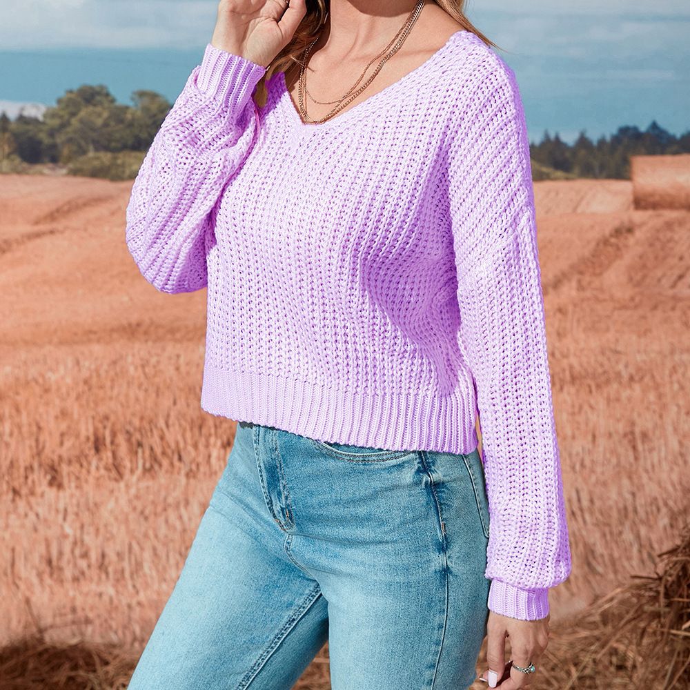 Mesh Knitted Sweater for Women - See-through Knitted Shoulder Bottoming Shirt