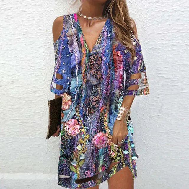 V Neck Tie Dye Dress - Summer Fashion Essential