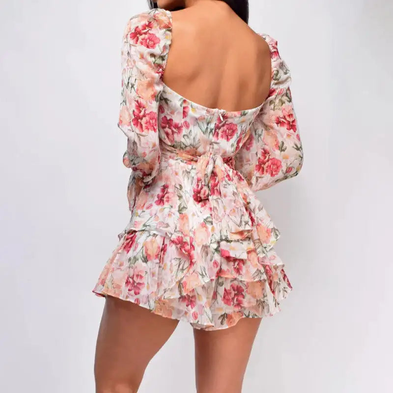 Square Collar Backless Romper for Stylish Summer Fashion