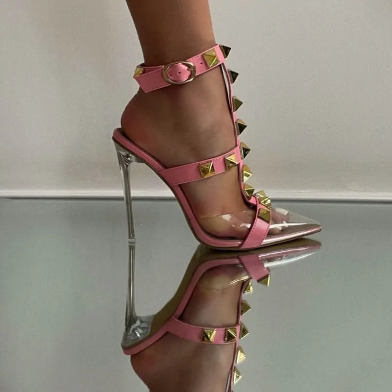 Women's High Heels Rivet - Stylish and Elegant Footwear