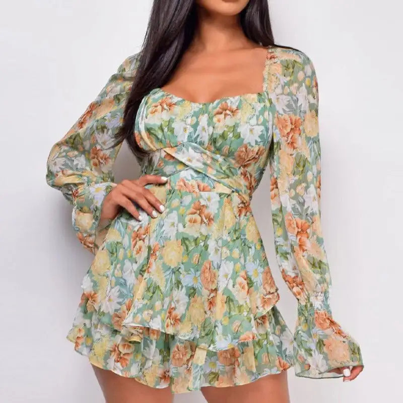 Square Collar Backless Romper for Stylish Summer Fashion