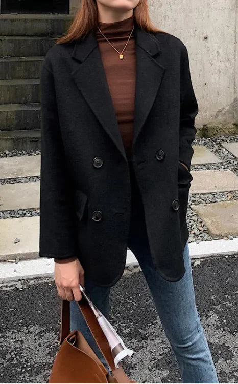 Women’s Short Cashmere Coat - New Double-Sided Style