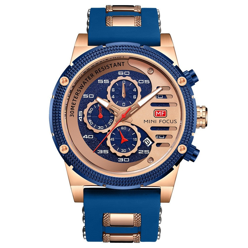 Men's Waterproof Sports Watch - Multifunctional Luminous Quartz Timepiece