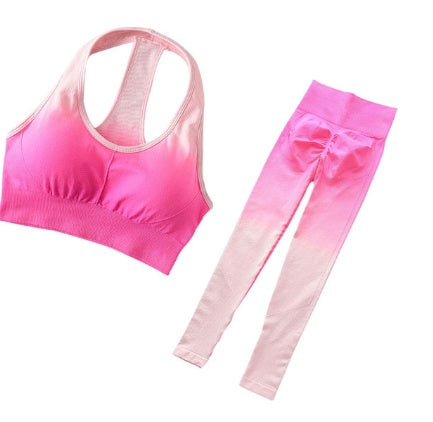 Two Piece Seamless Yoga Bodysuit for Women - Gym Polyester Outfit