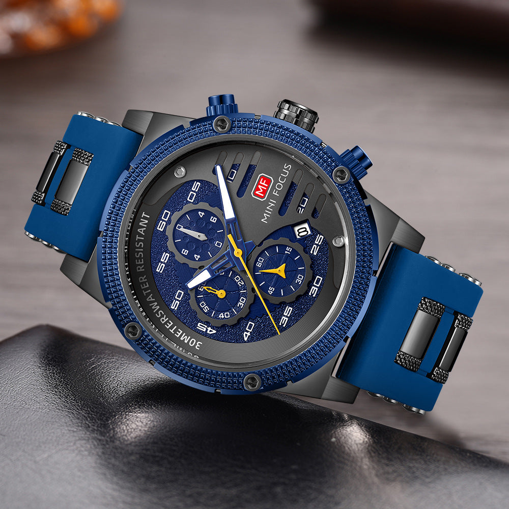 Men's Waterproof Sports Watch - Multifunctional Luminous Quartz Timepiece