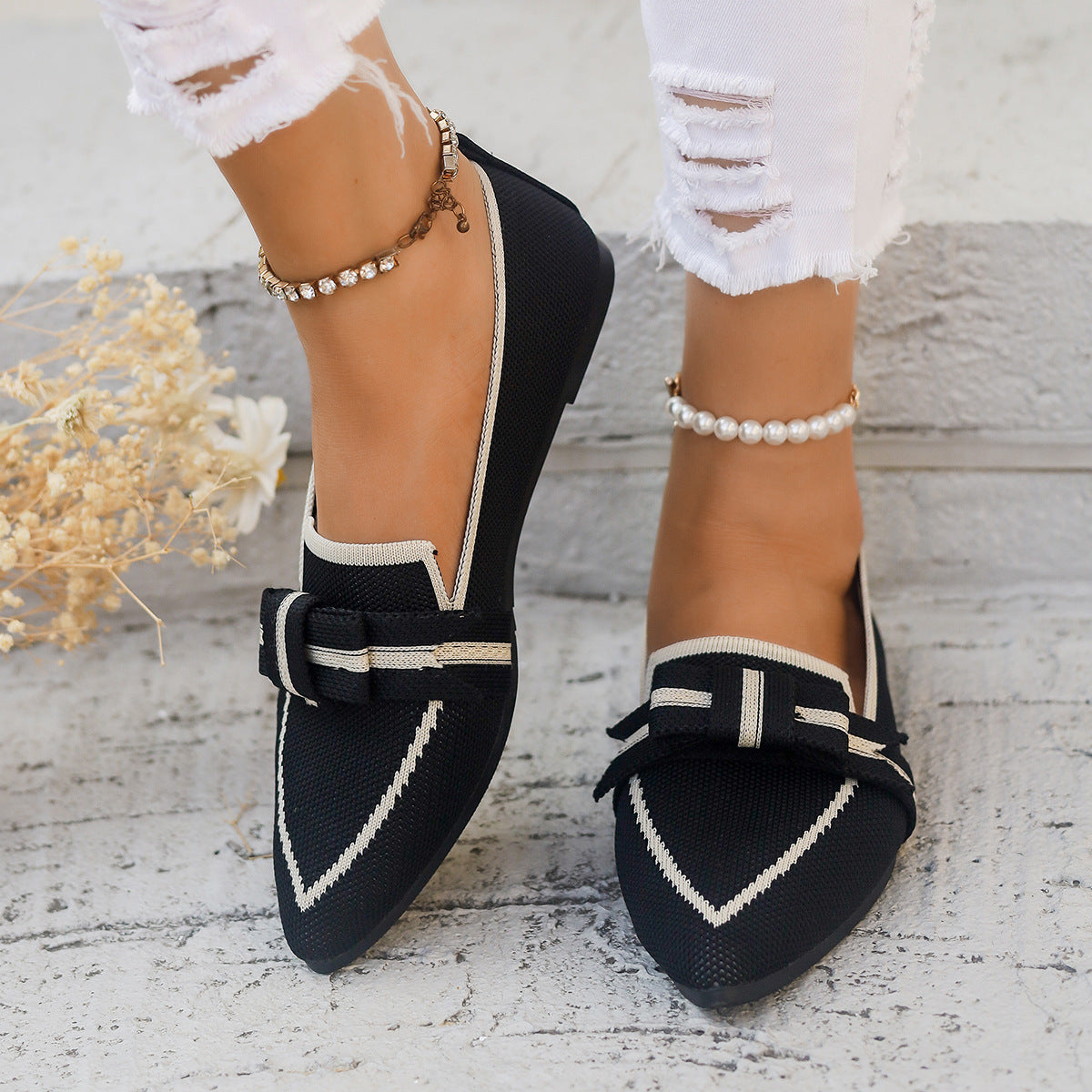 Bowknot Casual Shoes - Comfortable and Stylish Everyday Footwear