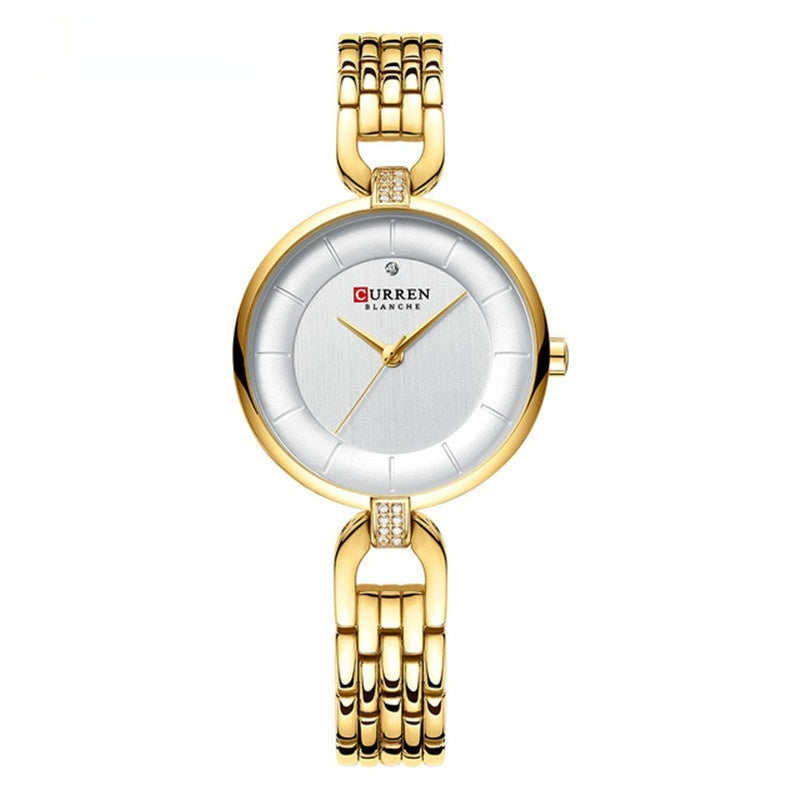 Fashion Women's Rhinestone Waterproof Quartz Watch - Rhinestone-encrusted Timepiece