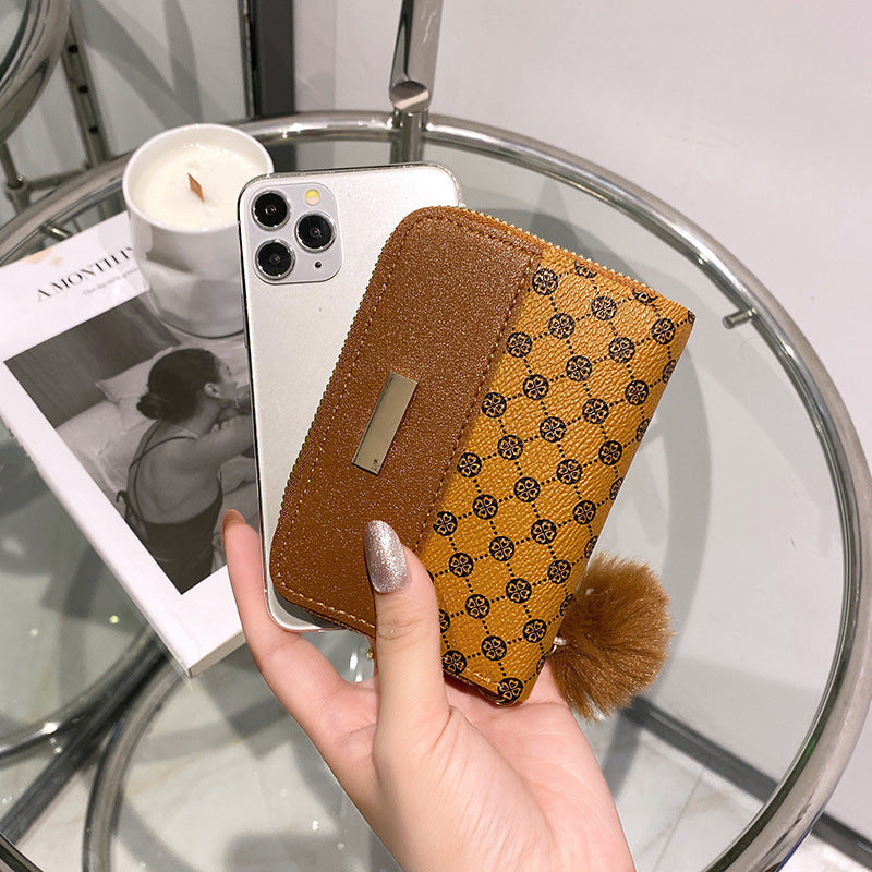 Women's Color Contrast Wallet - Short Printing Bag Wallet