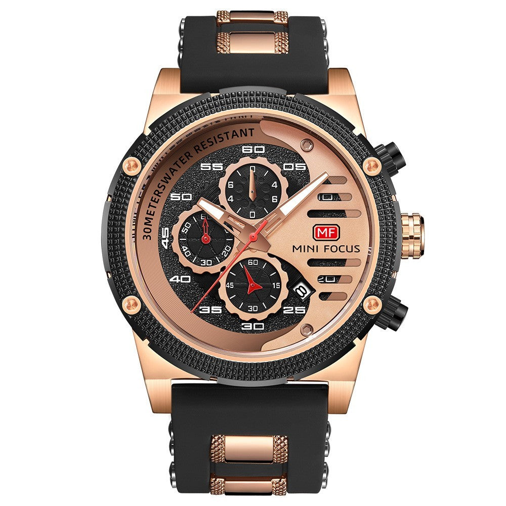 Men's Waterproof Sports Watch - Multifunctional Luminous Quartz Timepiece