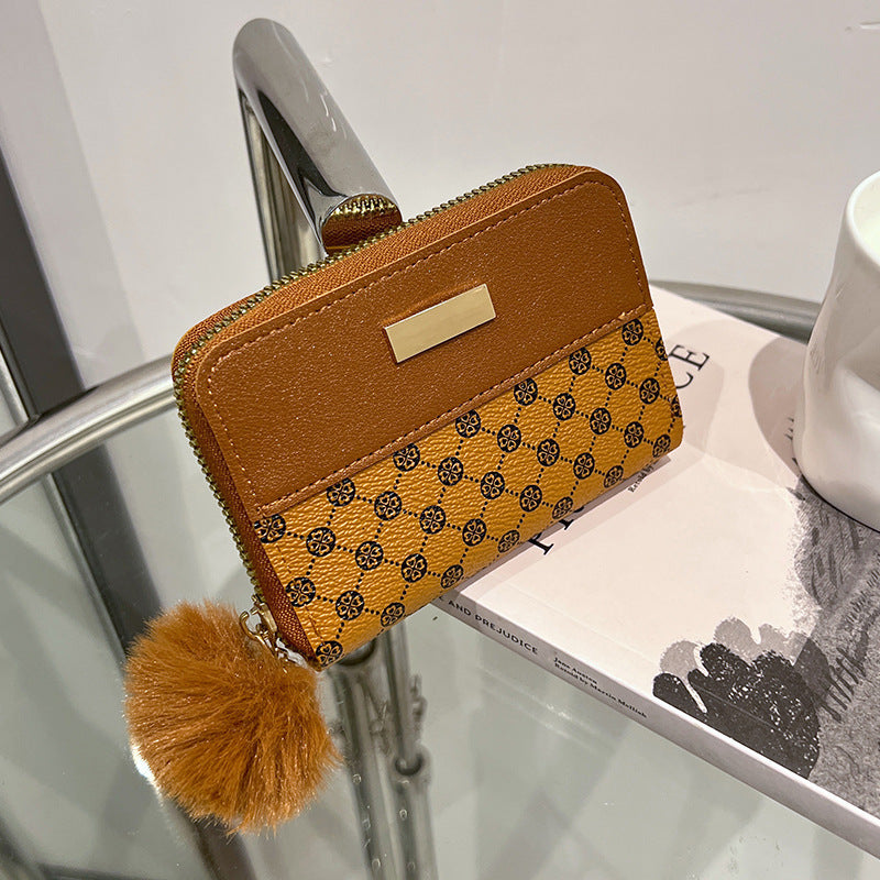 Women's Color Contrast Wallet - Short Printing Bag Wallet