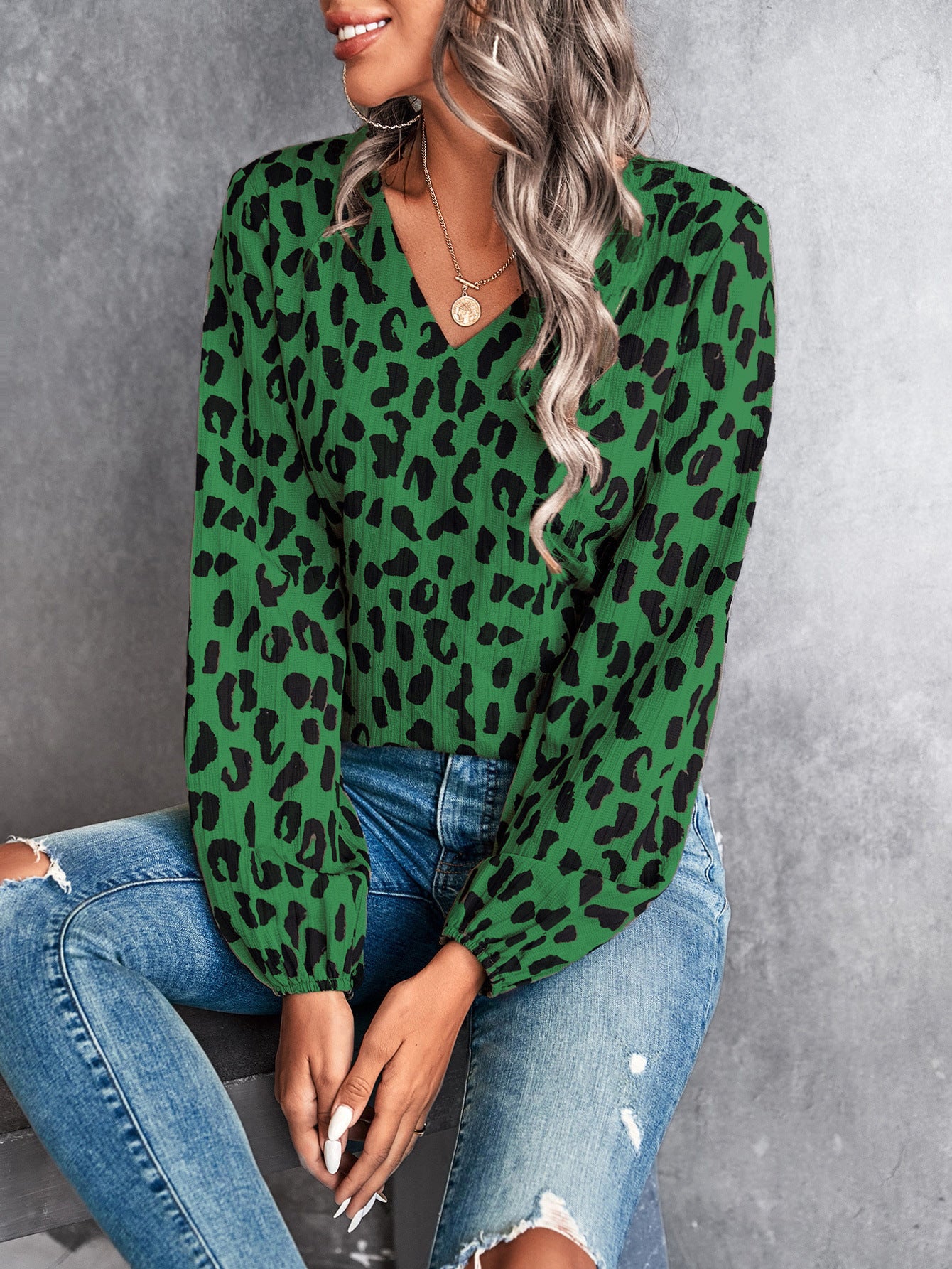 Elegant V-neck Shirt Top for Temperament