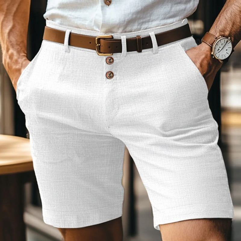 Men's Linen Summer Shirt Casual Solid Color with Buttons Daily Wear