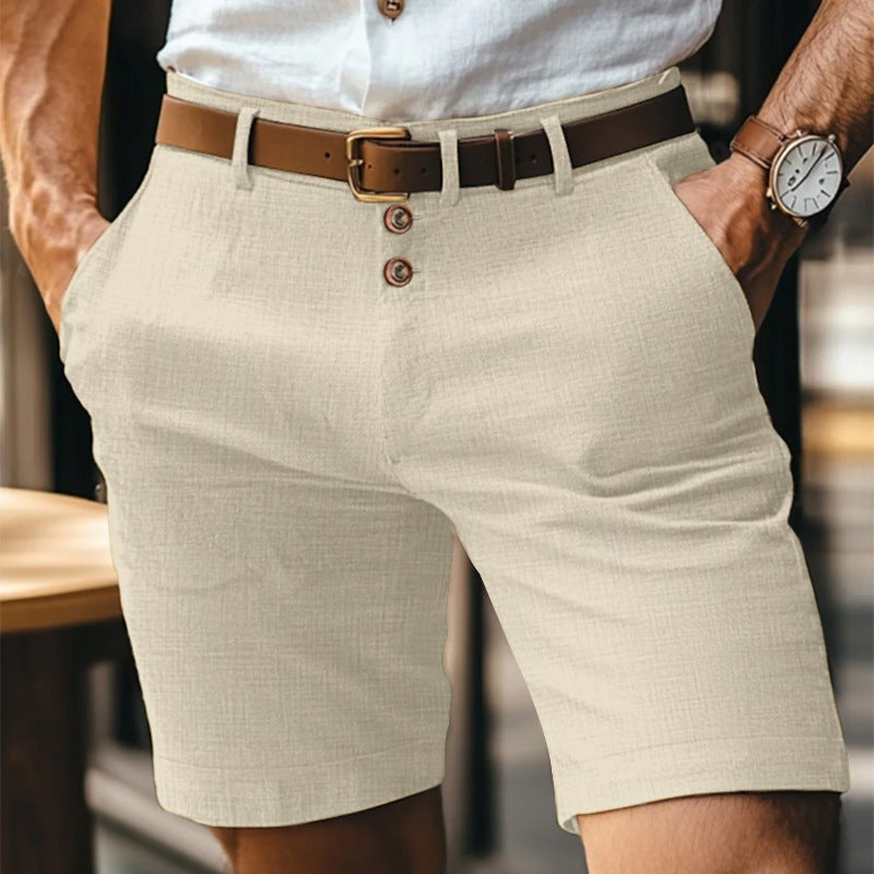 Men's Linen Summer Shirt Casual Solid Color with Buttons Daily Wear