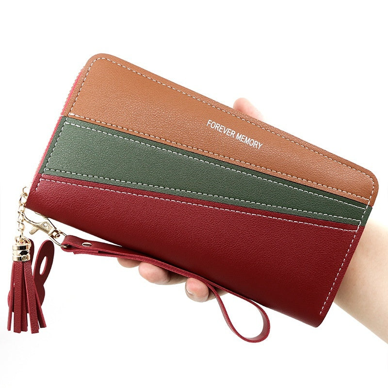 Color Matching Coin Purse - Stylish Long Handbag and Card Holder for Everyday Use