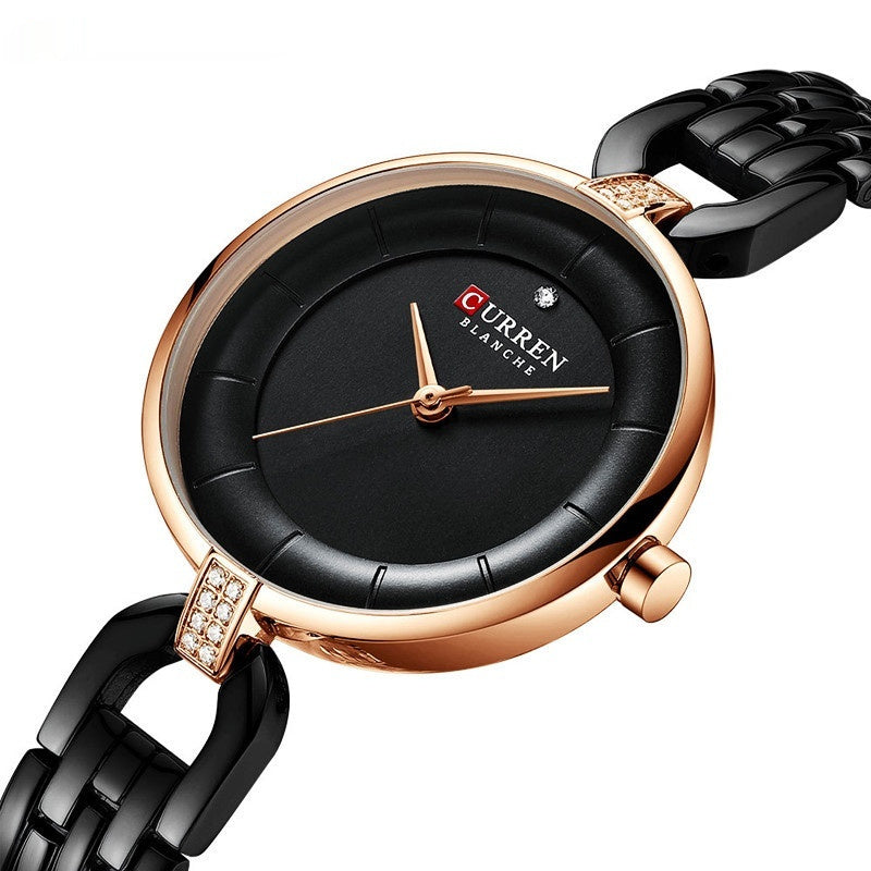 Fashion Women's Rhinestone Waterproof Quartz Watch - Rhinestone-encrusted Timepiece