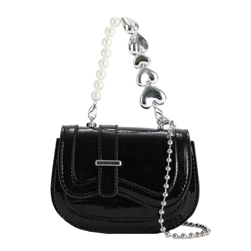 New Laser Pearl Tote Bag Saddle Girl Mini