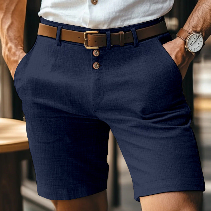 Men's Linen Summer Shirt Casual Solid Color with Buttons Daily Wear