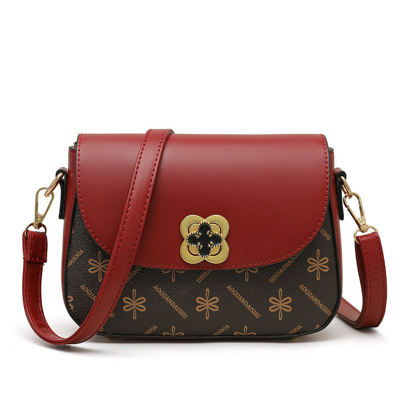 Women's Contrast Colour Bag - Small Printed Design