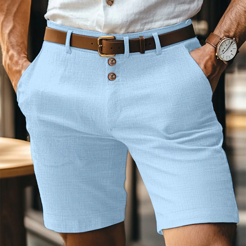 Men's Linen Summer Shirt Casual Solid Color with Buttons Daily Wear