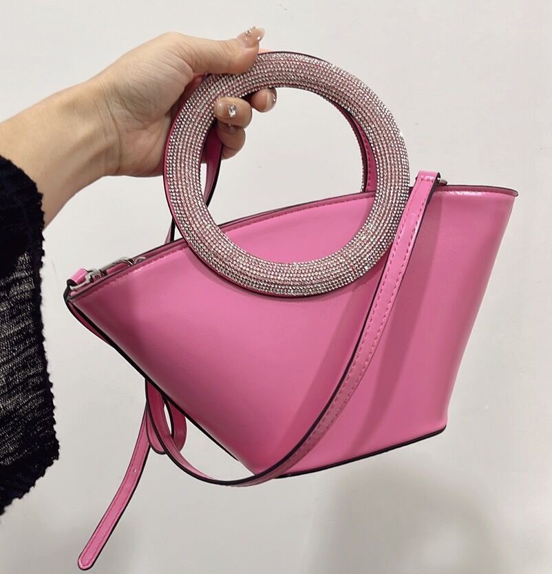 Portable Diamond Handle Basket - Round Handle Design for Easy Carrying