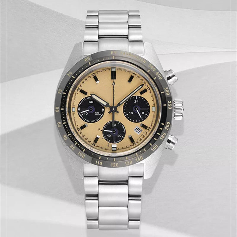 Multifunctional Six-pin Men's Steel Watch with Stylish Strap