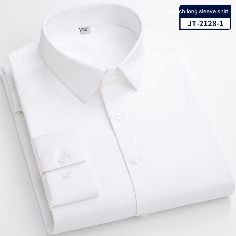Seamless Elastic Vertical Men's Long Sleeve Elastic Shirt - Solid Color
