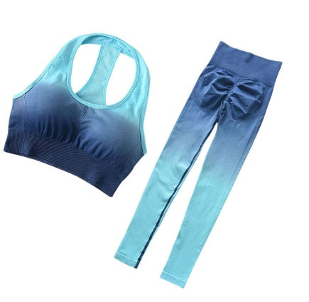 Two Piece Seamless Yoga Bodysuit for Women - Gym Polyester Outfit